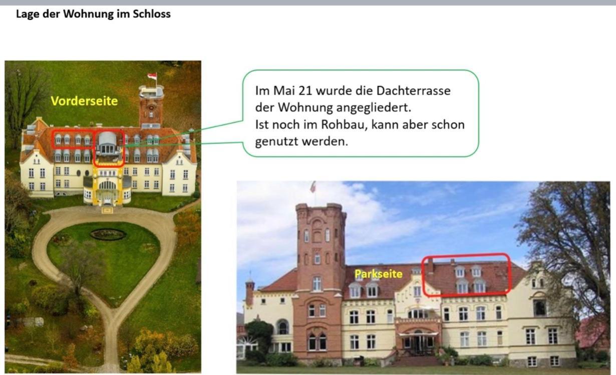 Schloss Lelkendorf Apartment Ulrichshusen Maisonette Fewo Mecklenburger Seenplatte Mit Dachterrasse Naehe Ostsee Exterior photo